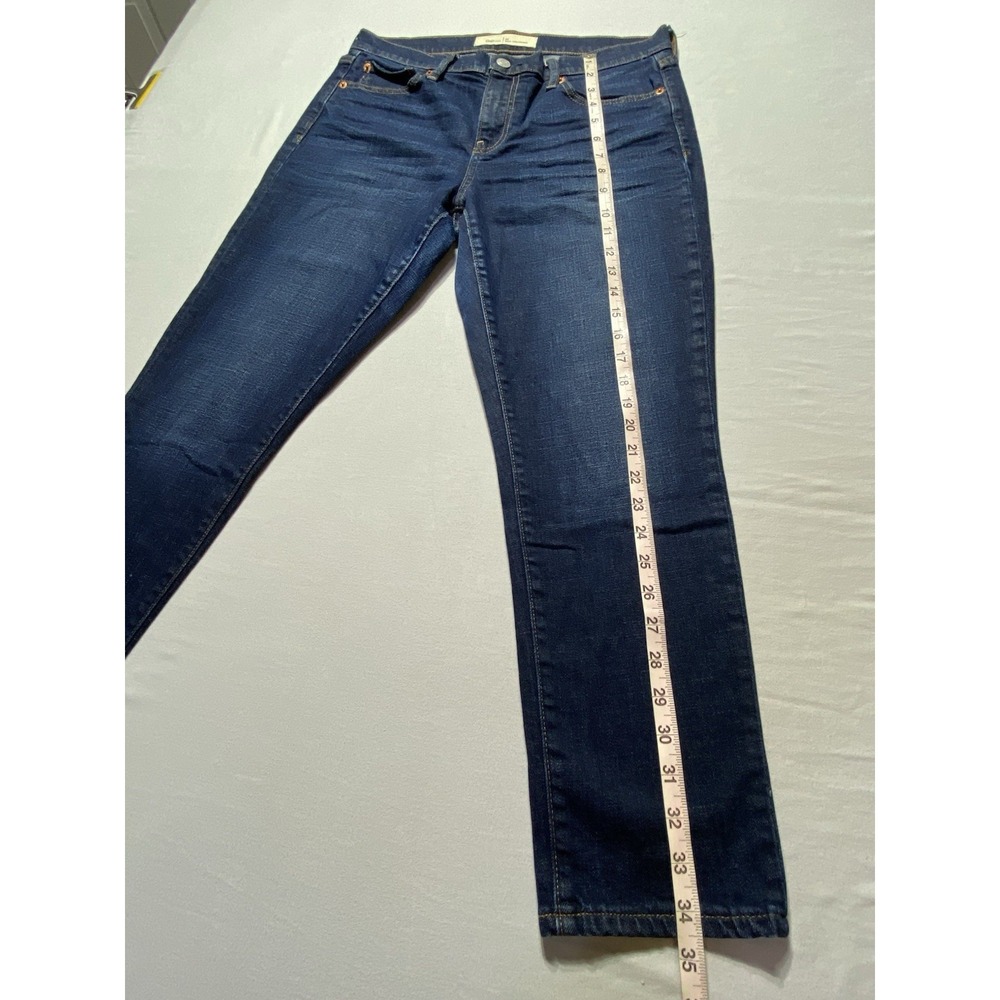 Gap 1969 Women's Dark Wash Blue Denim Skinny Jeans Mid Rise Stretch 5-Pocket - Picture 4 of 10